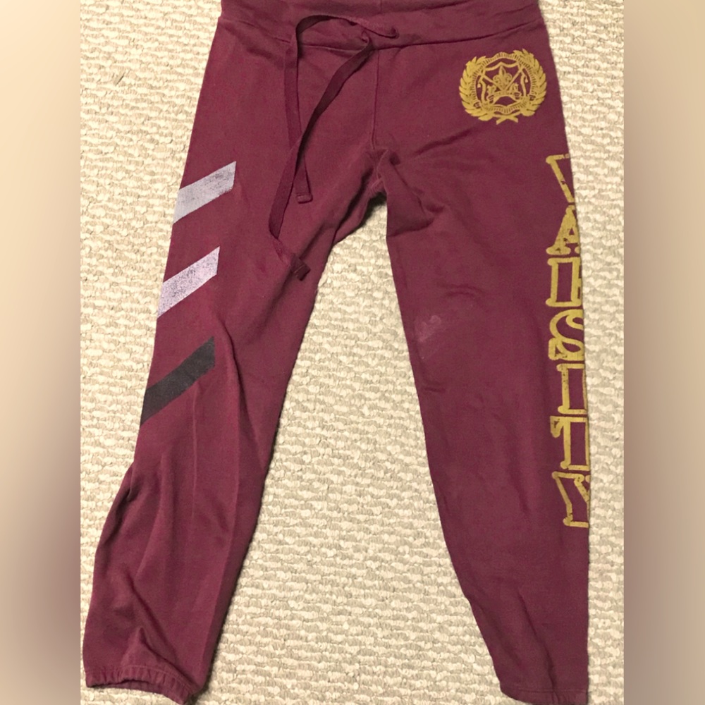 Cropped Burgundy Sweatpants